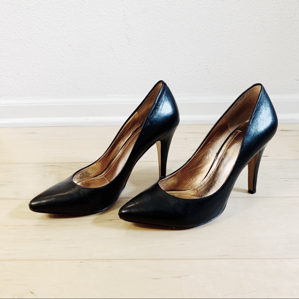 BGBG Generation Black Leather Stilleto Heels
